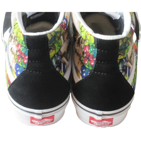 Vans Men's Sk8-Hi Fruit Skull Skeleton Black White Striped shoes Sizes NIB - Picture 5 of 5